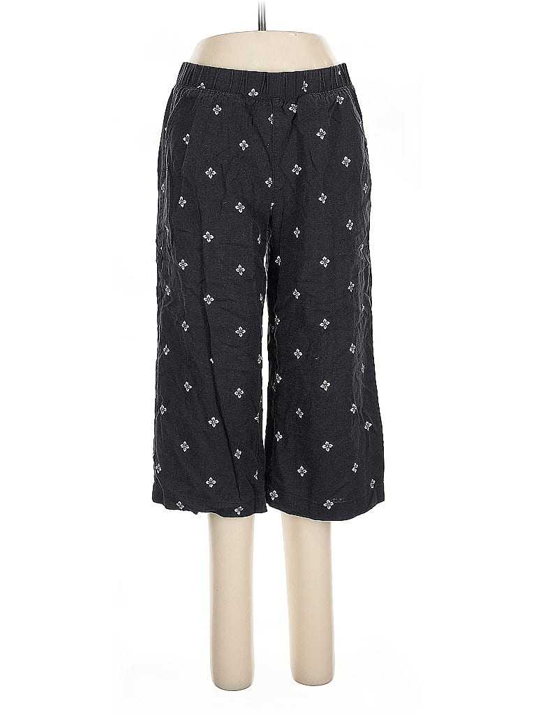 Pre-owned Croft & Barrow Linen Pants In Black