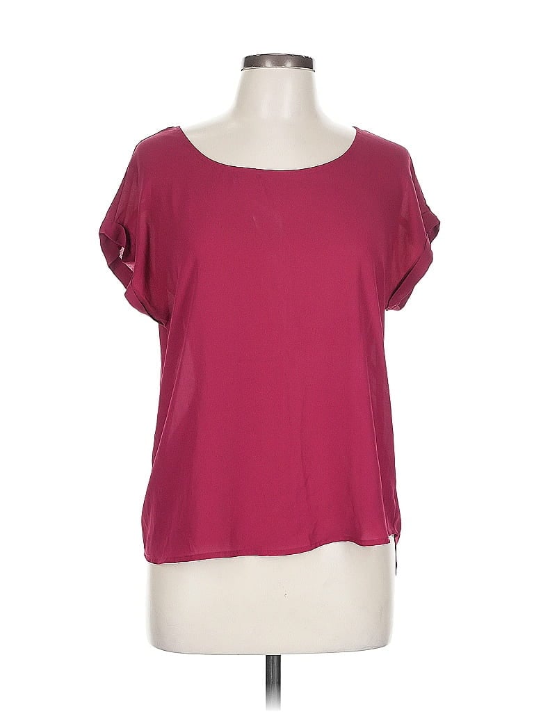 Pre-owned Pink Republic Short Sleeve T-shirt In Burgundy