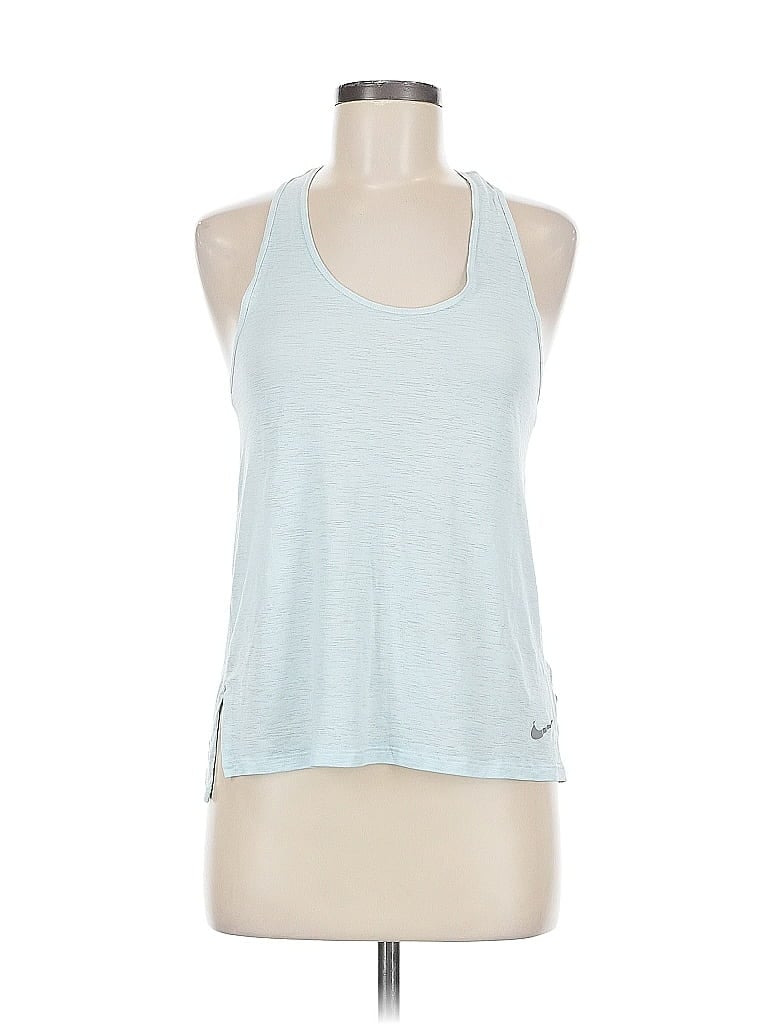 Pre-owned Nike Tank Top Blue Halter Neckline Tops