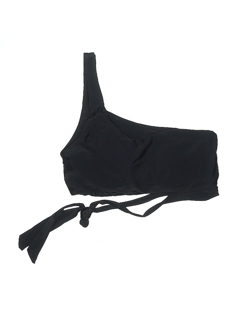 Pre-owned Unbranded Swimsuit Top Black Solid Pattern Swimwear