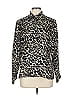Doncaster Collection Animal Print Black Tan Long Sleeve Blouse Size 10 - photo 1