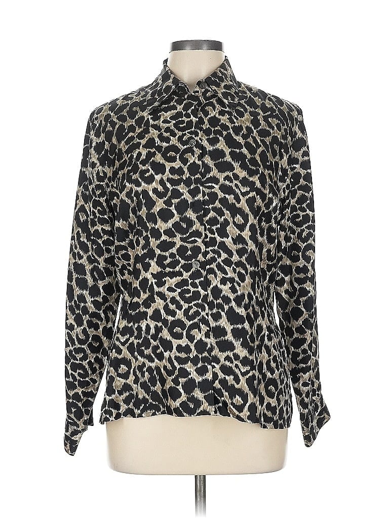 Pre-owned Doncaster Collection Long Sleeve Blouse In Brown