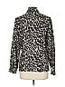 Doncaster Collection Animal Print Black Tan Long Sleeve Blouse Size 10 - photo 2