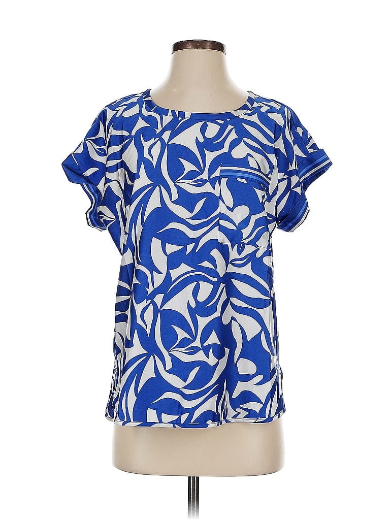 Pre-owned Assorted Brands Short Sleeve Blouse In Blue