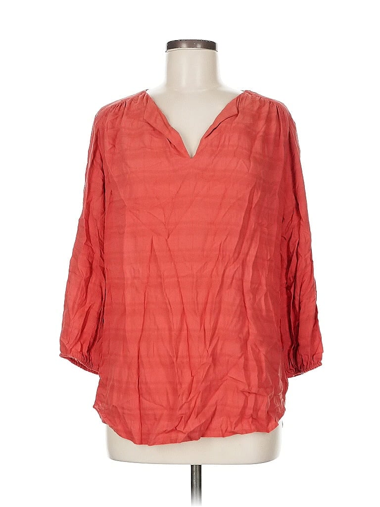 Pre-owned Pleione 3/4 Sleeve Blouse In Red