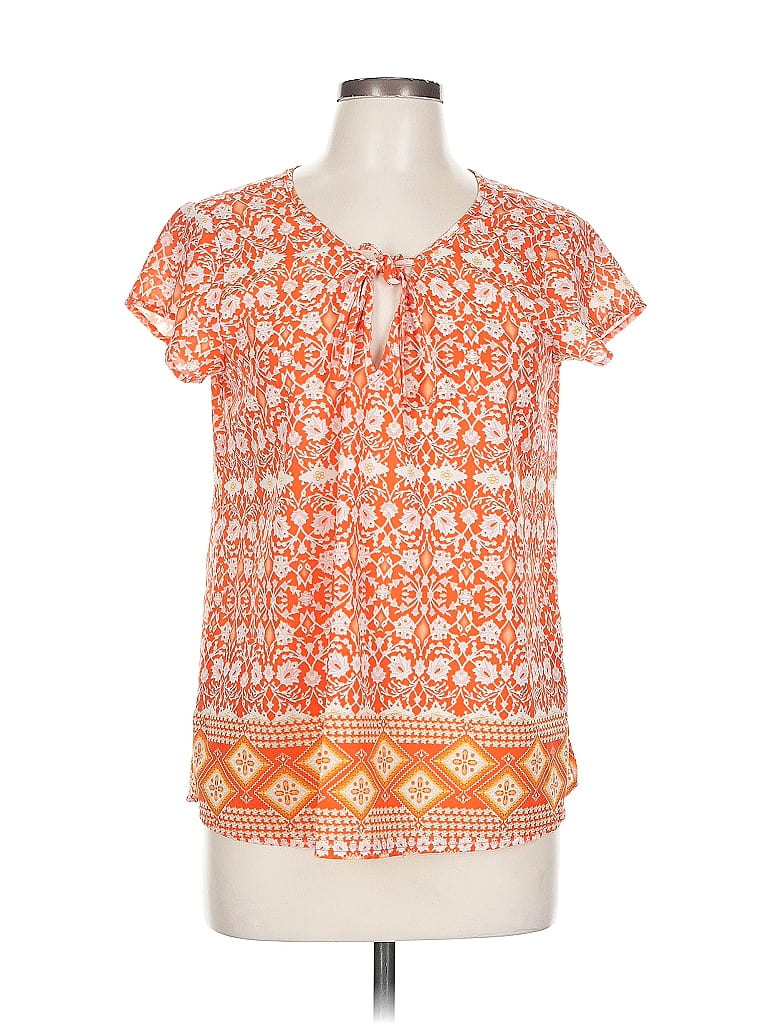 Pre-owned Sanctuary Short Sleeve Blouse In Orange