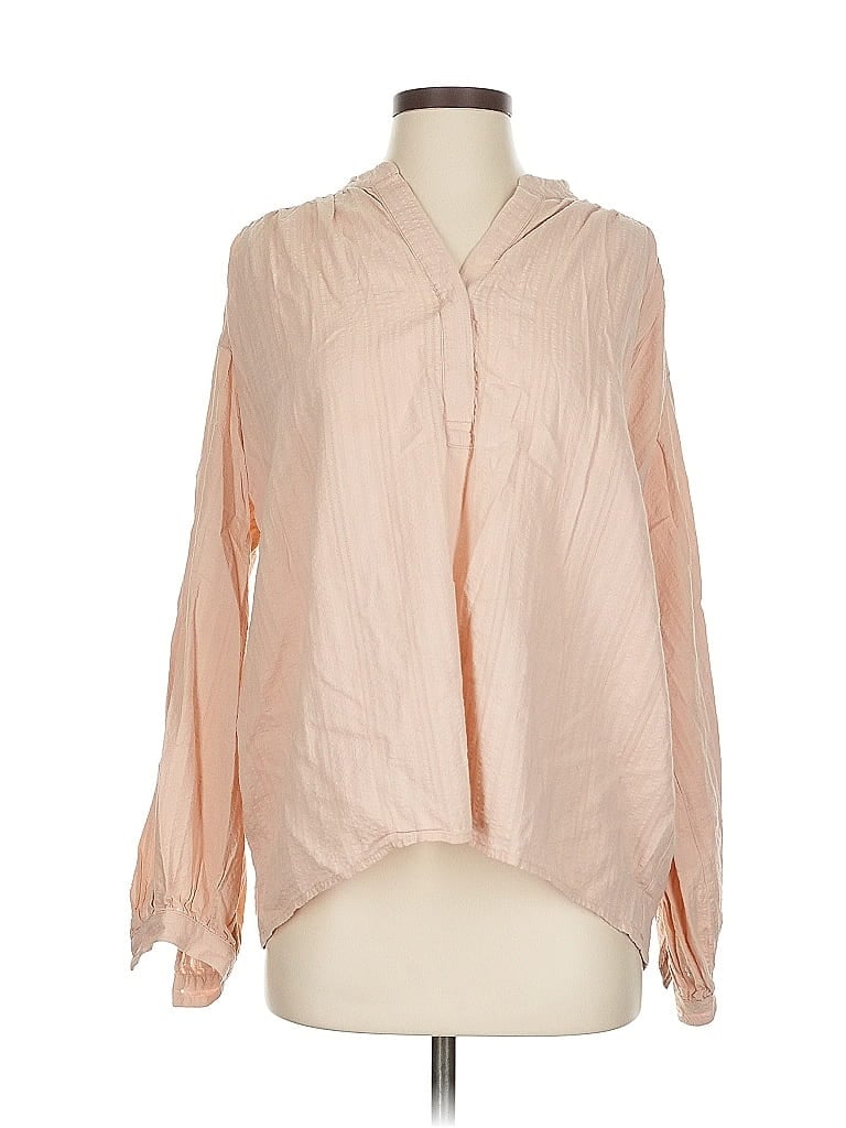 Pre-owned Uniqlo Long Sleeve Polo Shirt In Pink