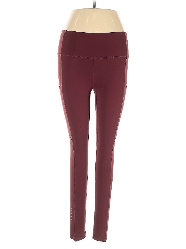 Pre-owned Lululemon Athletica Active Pants In Burgundy
