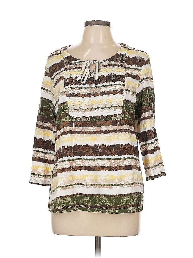 Click to view more detailed imagery on our partner's website Pre-owned Erika 3/4 Sleeve Blouse In Brown