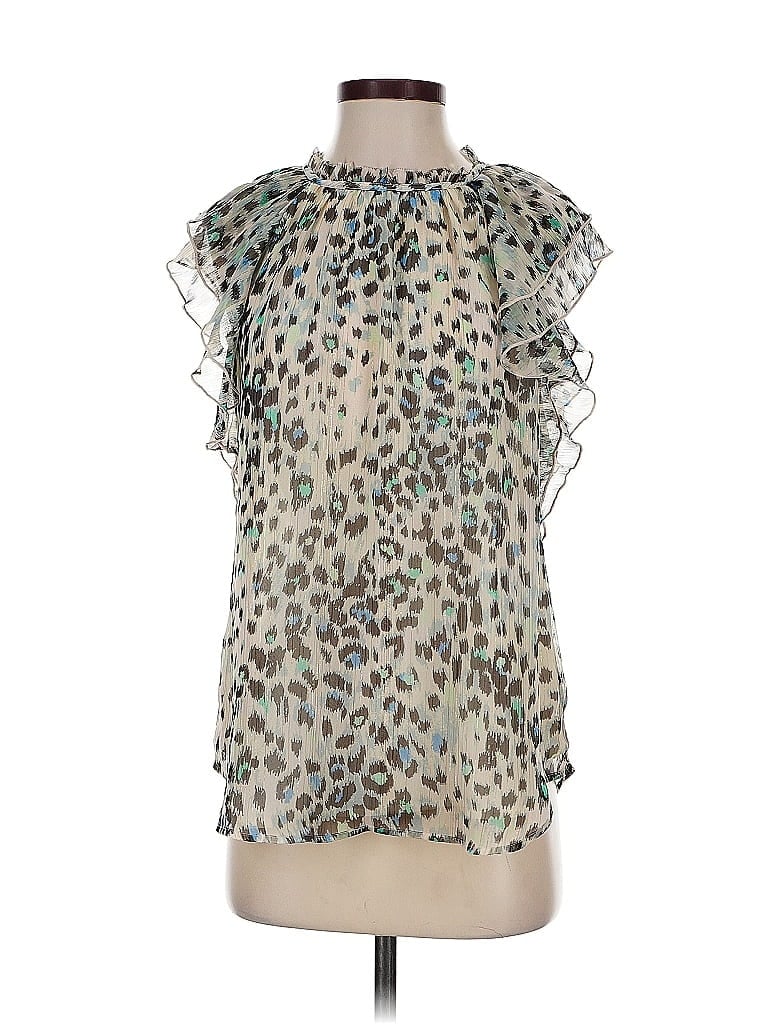 Pre-owned Ann Taylor Loft Short Sleeve Blouse In Green