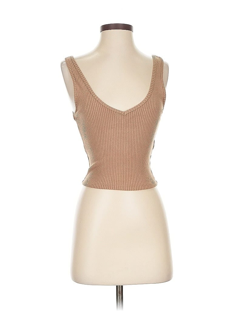Click to view more detailed imagery on our partner's website Pre-owned Abercrombie & Fitch Tank Top Tan Strapless Neckline Tops In Brown