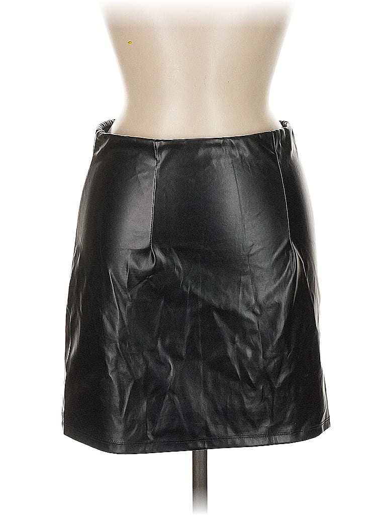 Pre-owned Asos Design Faux Leather Skirt In Black