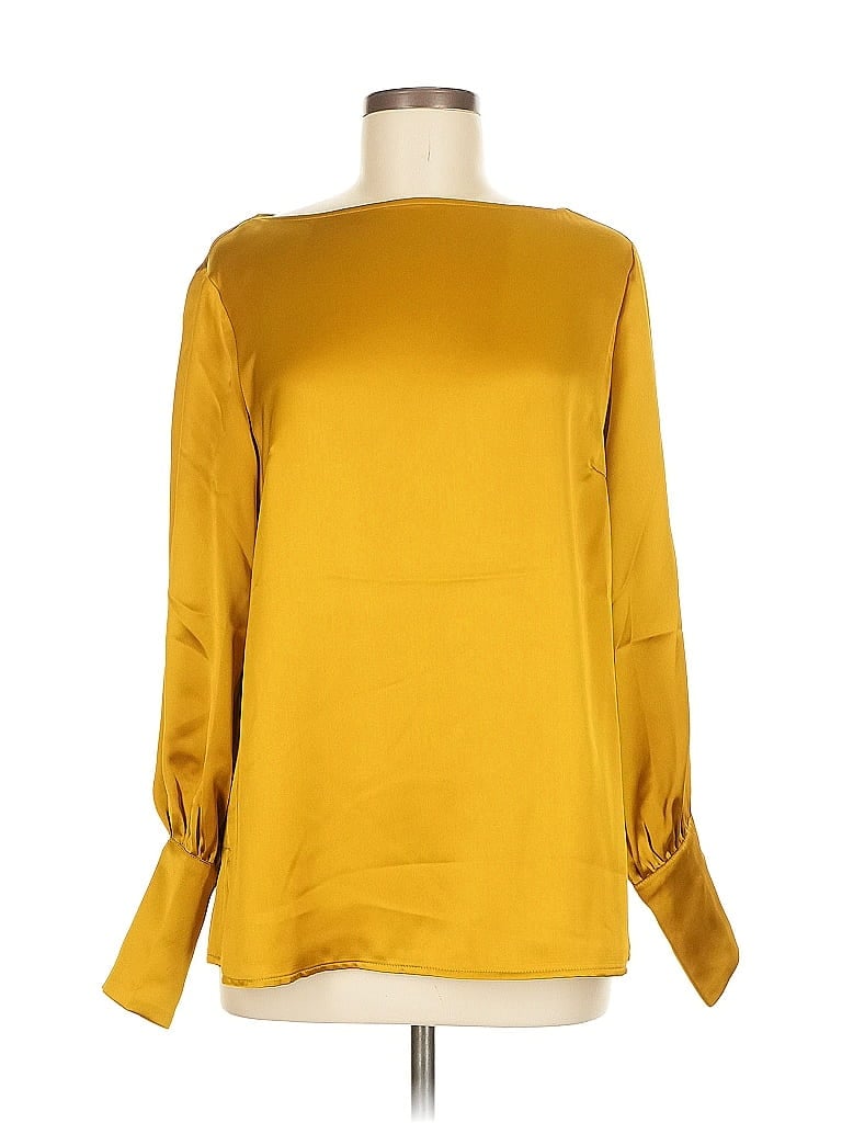 Pre-owned Maison D' Amelie Long Sleeve Blouse In Gold