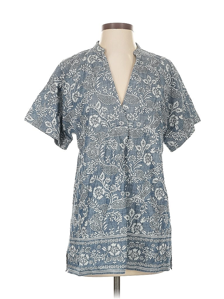 Click to view more detailed imagery on our partner's website Pre-owned Lands' End Short Sleeve Blouse In Blue