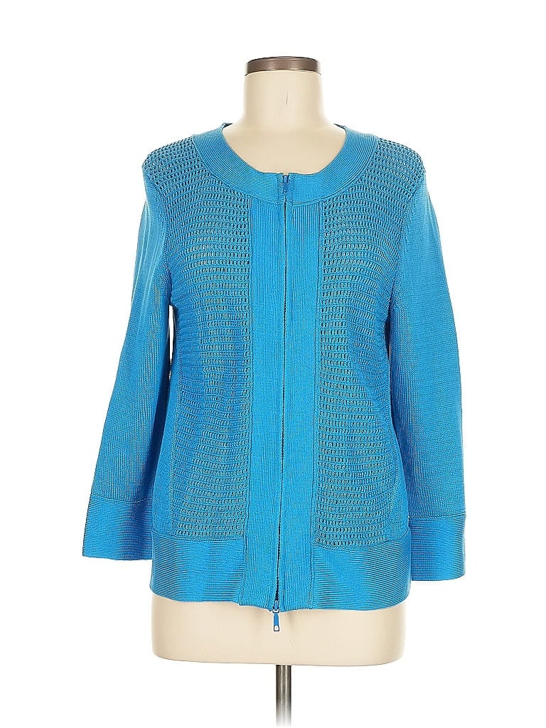 Pre-owned Lafayette 148 Cardigan Sweater In Blue