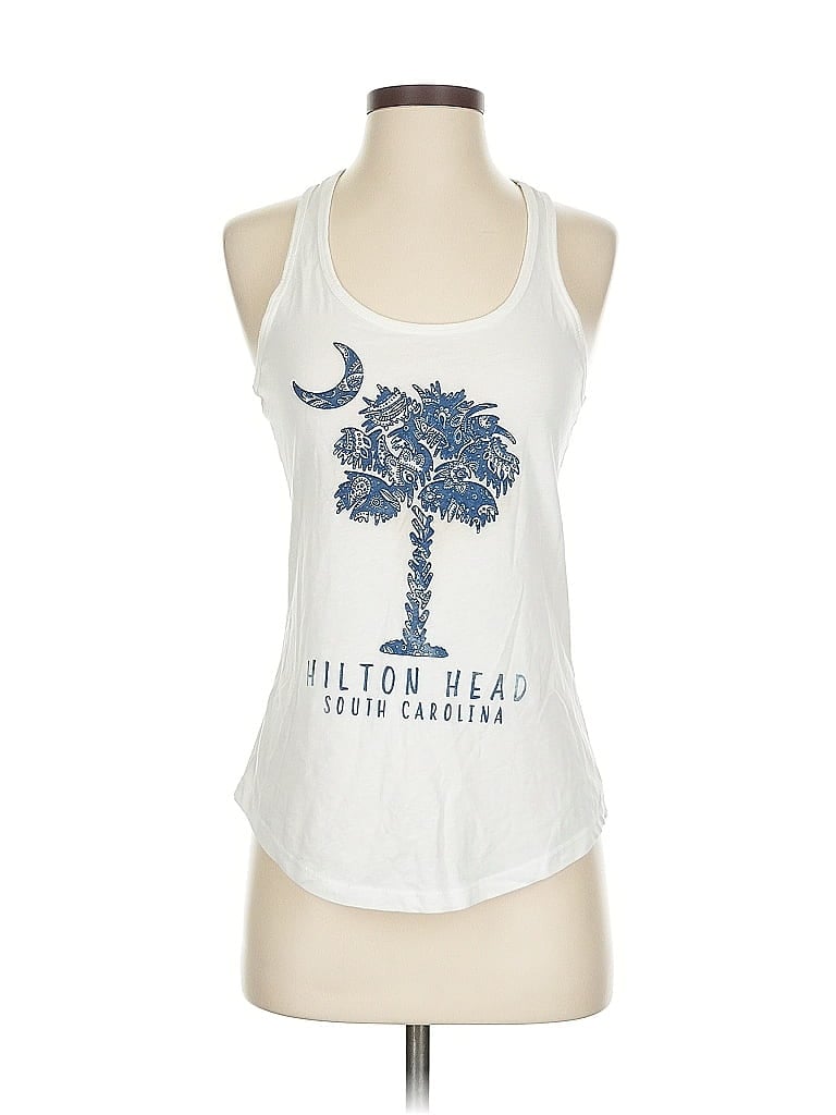 Pre-owned Del Sol Tank Top White Halter Neckline Tops