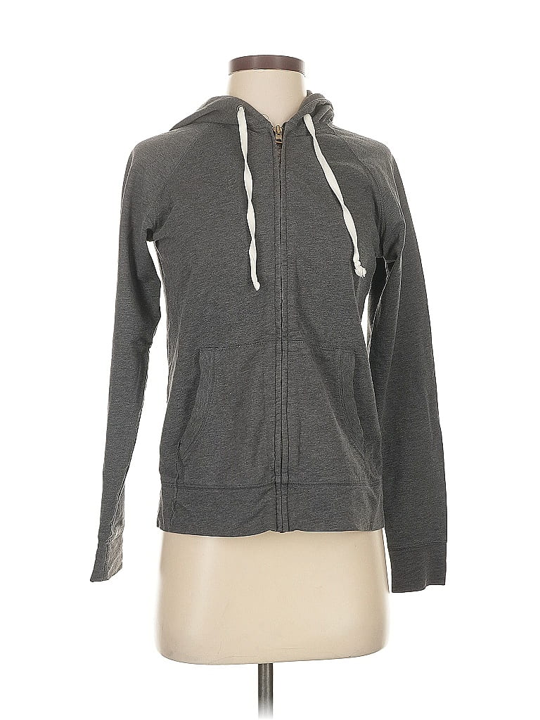 Pre-owned J.crew Factory Store Zip Up Hoodie In Black