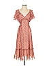 Max Studio 100% Polyester Hearts Red Pink Casual Dress Size 1 - photo 1