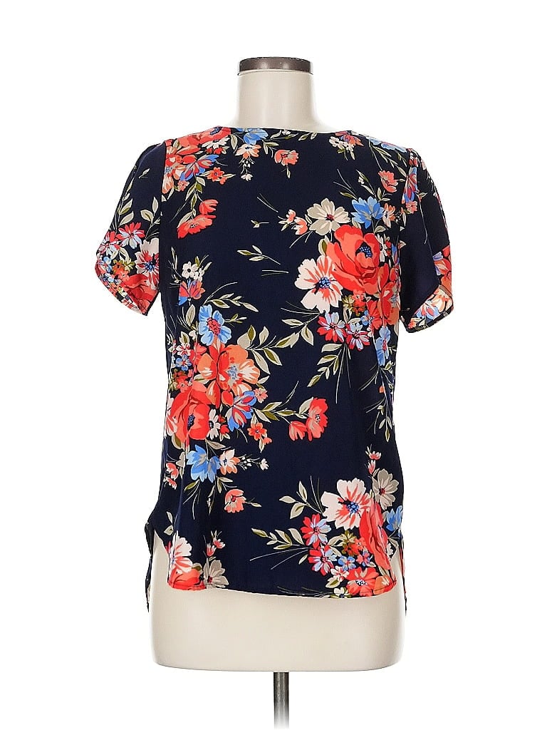 Pre-owned Potter's Pot Short Sleeve Blouse In Blue