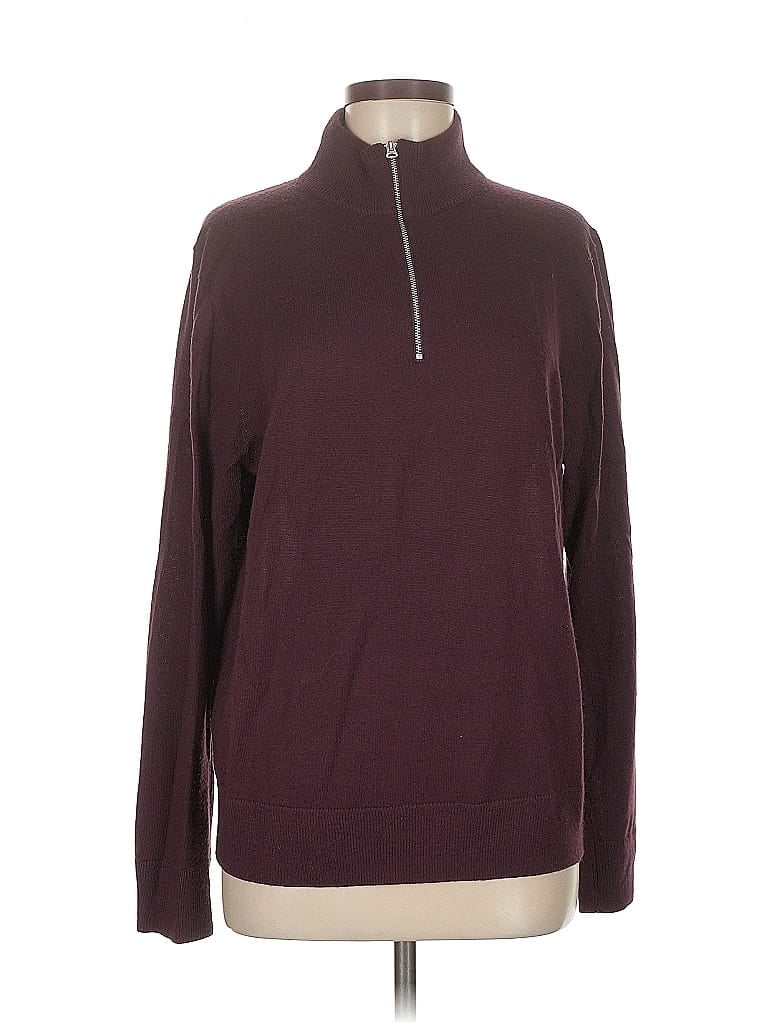 Pre-owned J.crew Factory Store Turtleneck Sweater In Burgundy