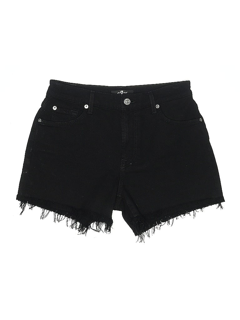 Pre-owned 7 For All Mankind Denim Shorts In Black