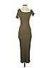 Win Win Solid Tan Casual Dress Size S - photo 1