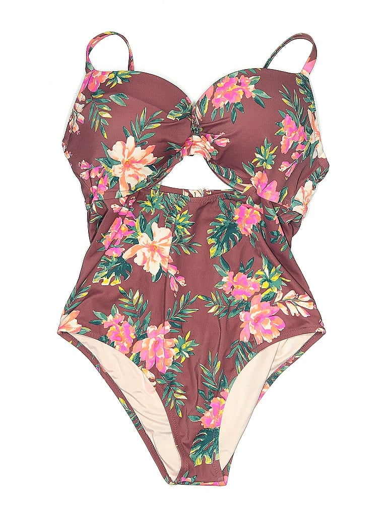 Pre-owned Shade & Shore One Piece Swimsuit In Burgundy