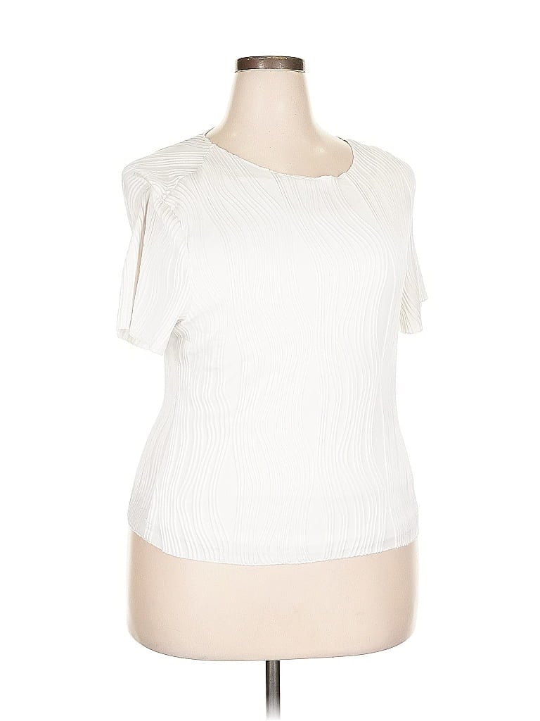 Click to view more detailed imagery on our partner's website Pre-owned Fashion Short Sleeve Top White One Shoulder Neckline Tops