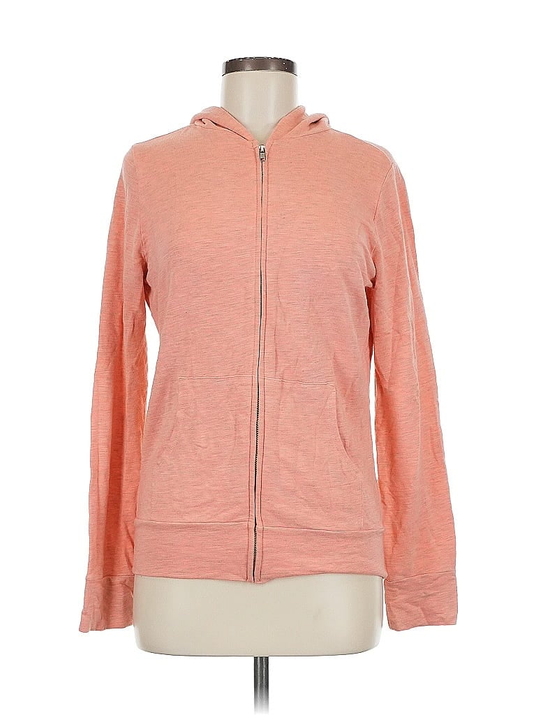 Pre-owned Monrow Zip Up Hoodie In Orange