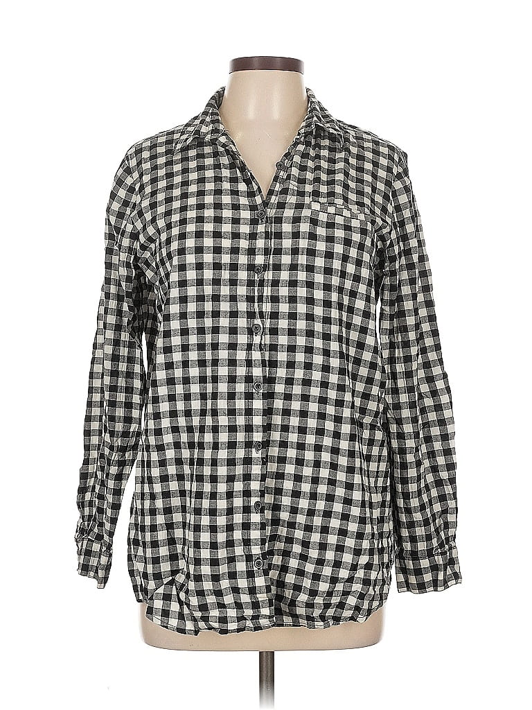 Pre-owned Twenty One Long Sleeve Button Down Shirt In Black