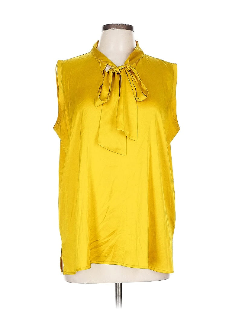 Pre-owned Ann Taylor Loft Sleeveless Blouse In Yellow