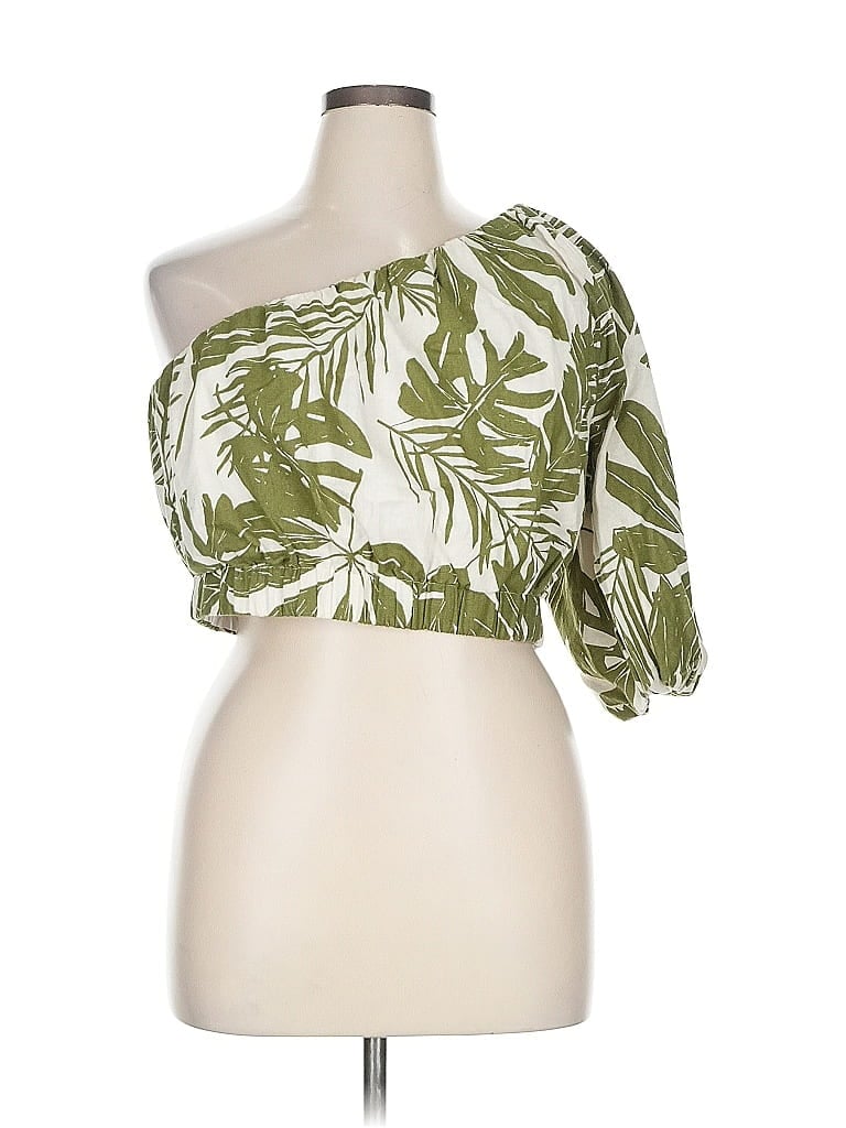 Pre-owned Abercrombie & Fitch Short Sleeve Blouse In Green