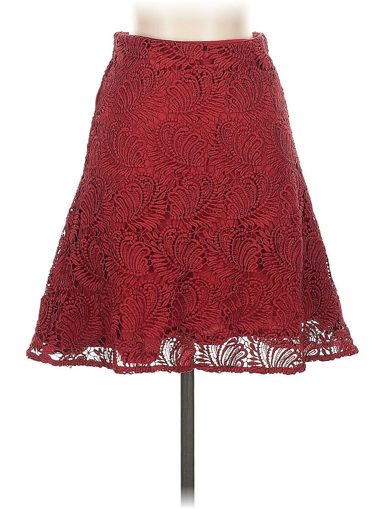 Pre-owned Ann Taylor Loft Formal Skirt In Burgundy