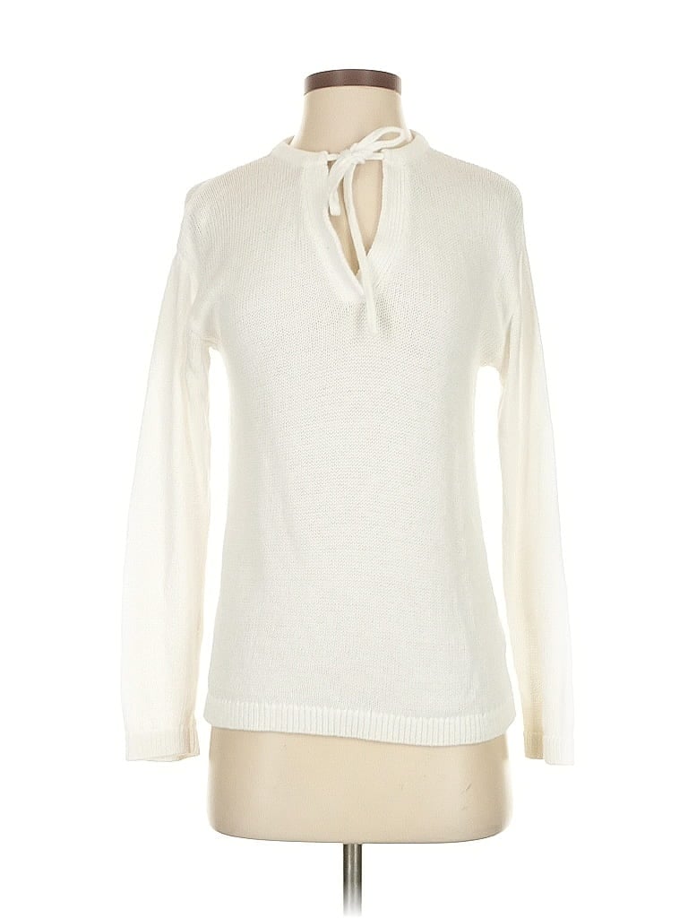 Pre-owned J.crew Factory Store Pullover Sweater In White