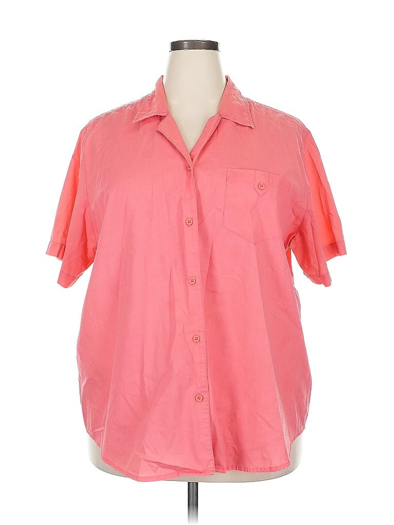 Click to view more detailed imagery on our partner's website Pre-owned Basic Editions Short Sleeve Button Down Shirt In Orange