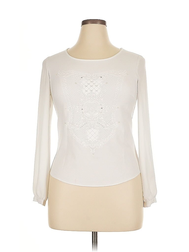 Pre-owned Assorted Brands Long Sleeve Blouse In White
