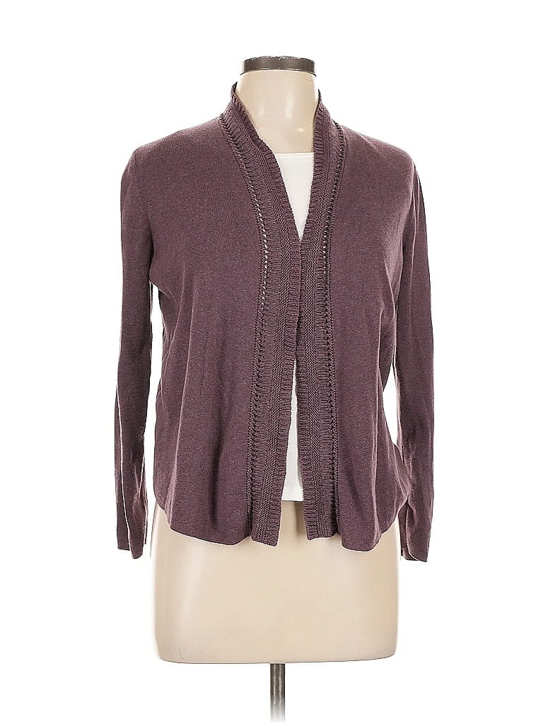 Pre-owned Nic + Zoe Cardigan Sweater In Burgundy