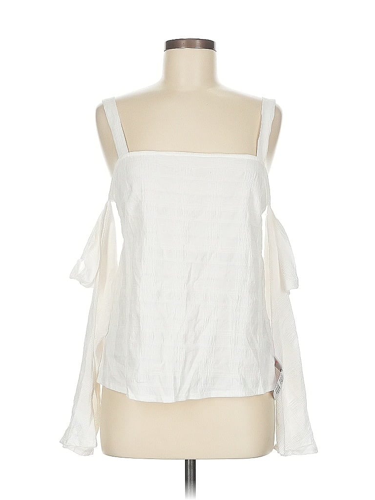 Pre-owned Topshop Sleeveless Blouse In White