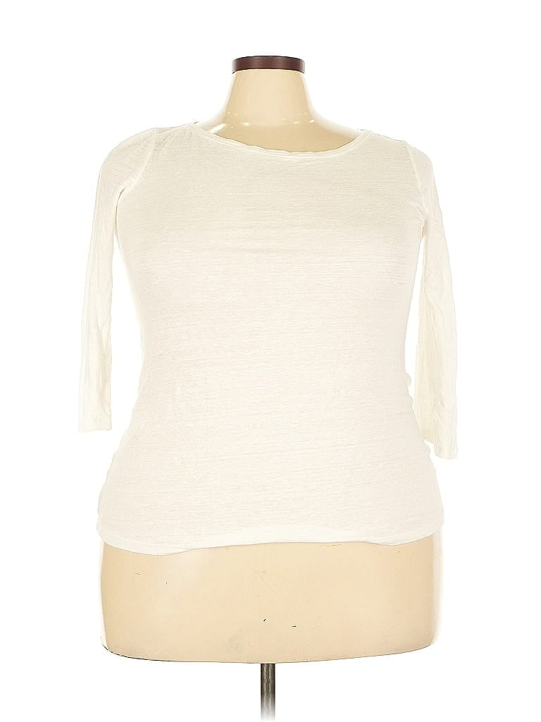 Pre-owned Gap 3/4 Sleeve T-shirt In White
