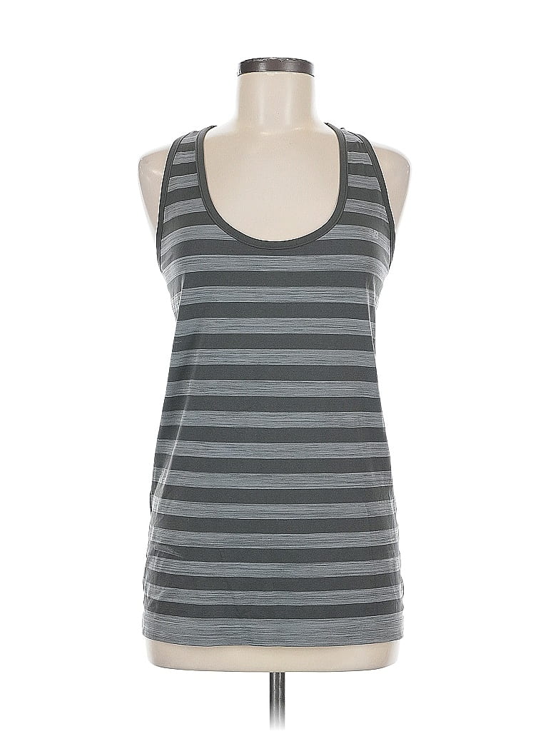 Pre-owned New Balance Tank Top Gray Halter Neckline Tops