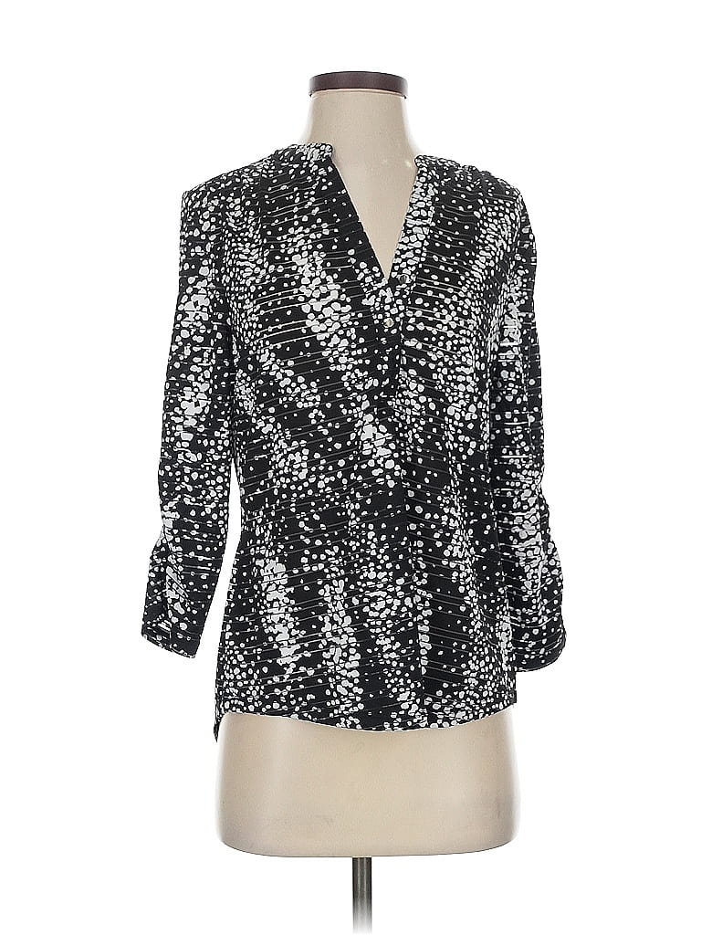 Click to view more detailed imagery on our partner's website Pre-owned Emily Daniels 3/4 Sleeve Blouse In Silver