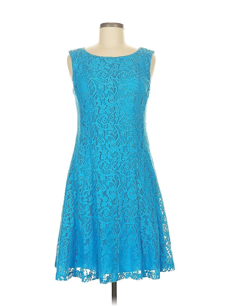 Pre-owned Connected Apparel Cocktail Dress In Blue