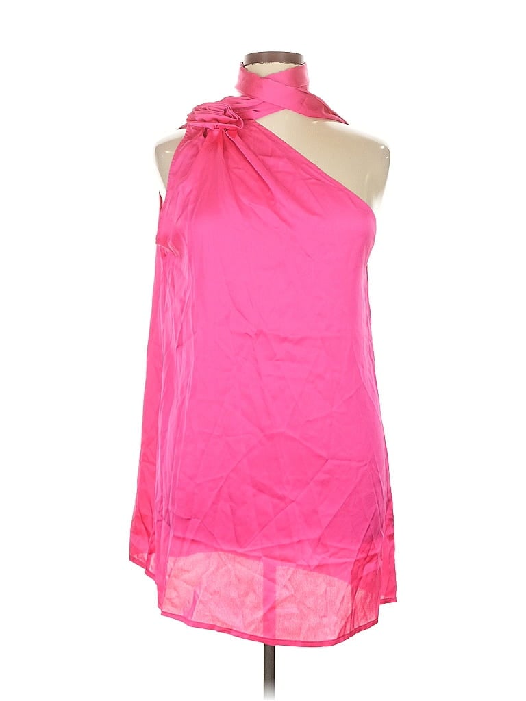 Pre-owned Boohoo Tank Top Pink One Shoulder Neckline Tops