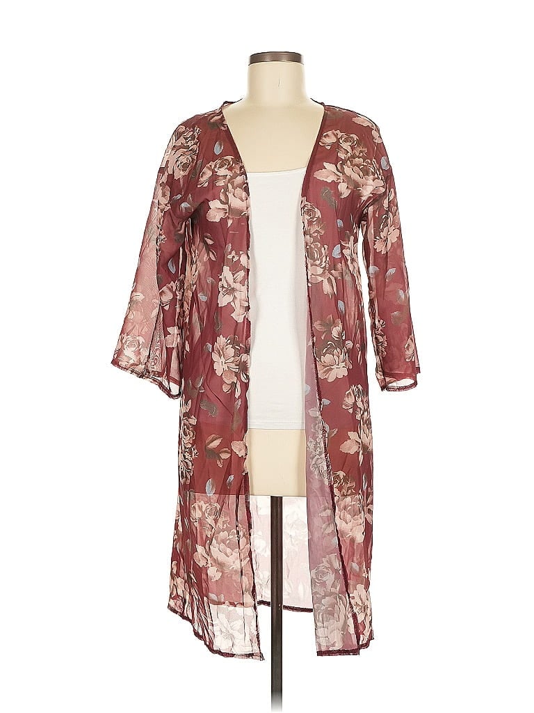 Pre-owned Unbranded Cardigan Sweater In Burgundy