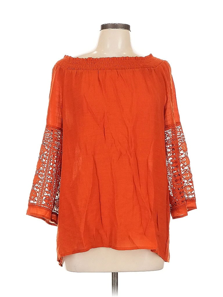 C ESTABLISHED 1946 Pre-owned 3/4 Sleeve Blouse In Orange