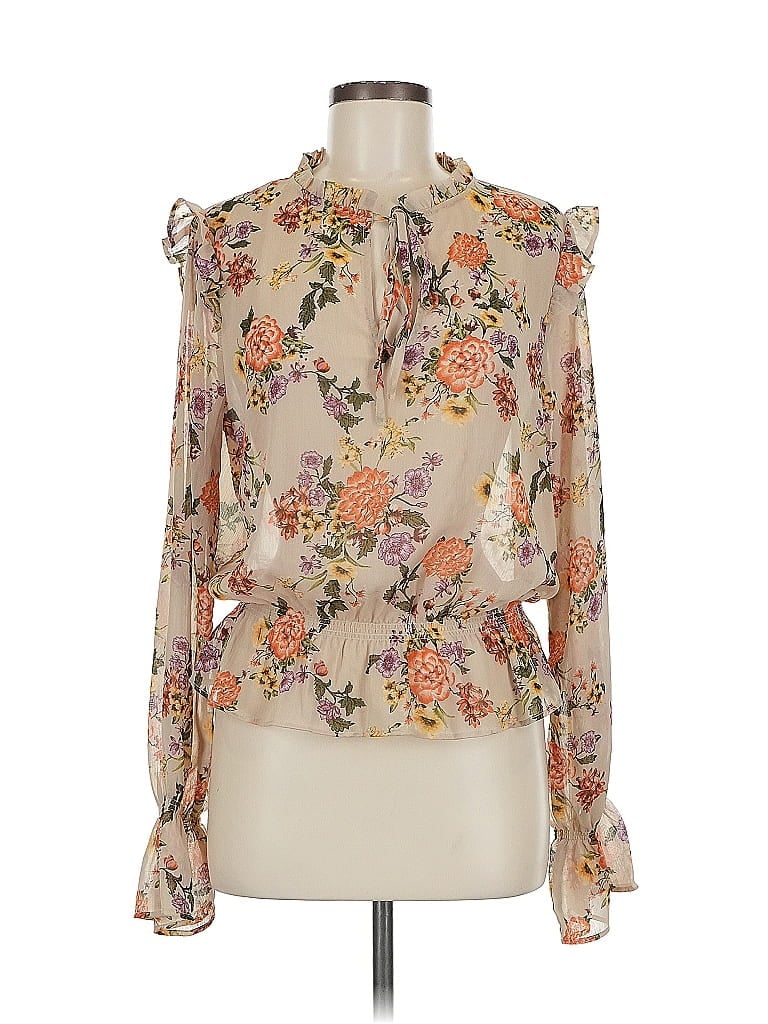 Pre-owned Lulus Long Sleeve Blouse In White