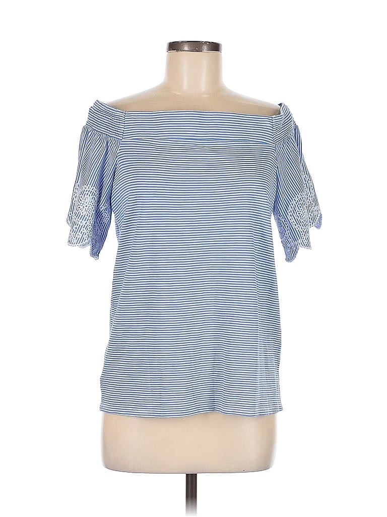 Pre-owned Ann Taylor Loft Short Sleeve T-shirt In Blue