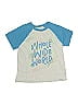 Open Edit Color Block Blue Gray Short Sleeve T-Shirt Size 7 - photo 1