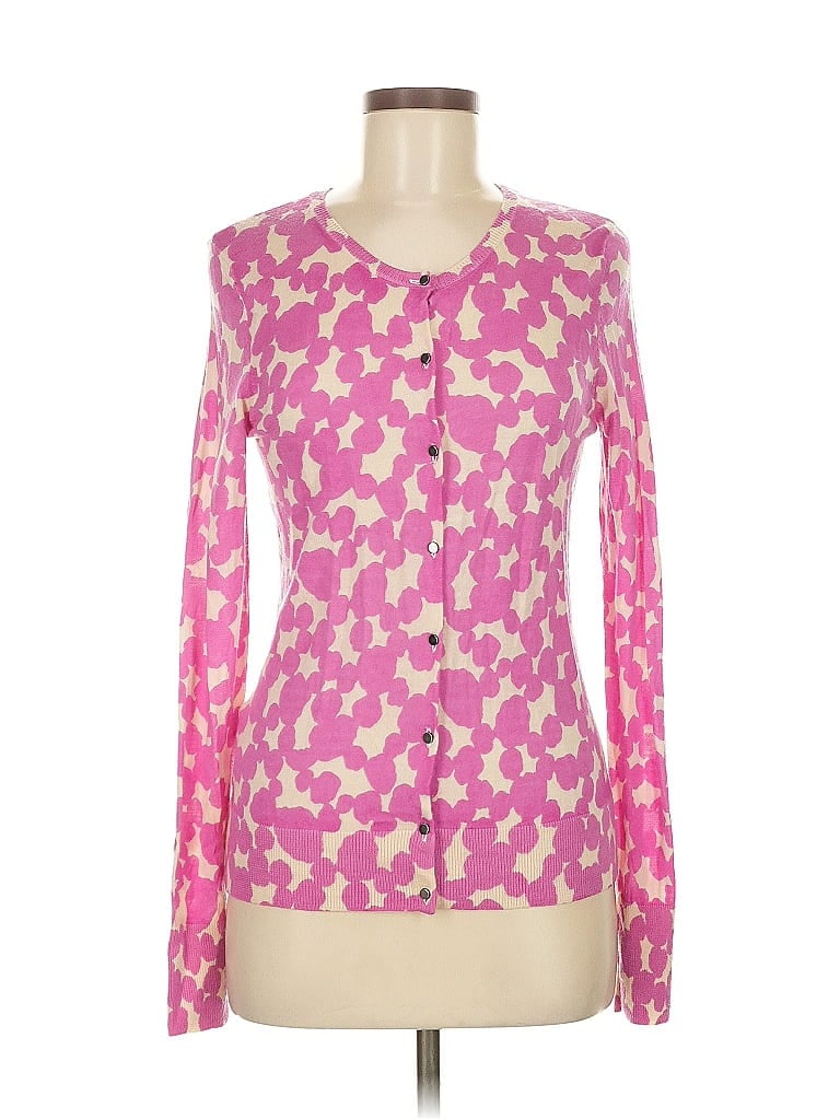 Pre-owned Ann Taylor Loft Wool Cardigan Sweater In Pink