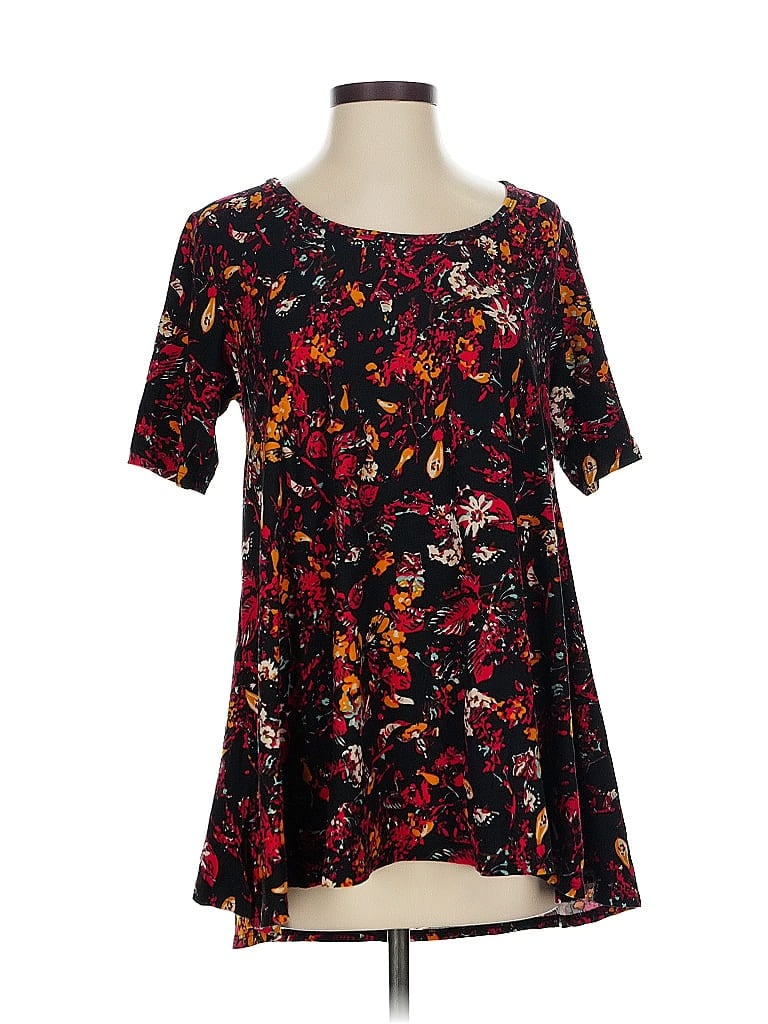 Pre-owned Lularoe Short Sleeve Blouse In Black